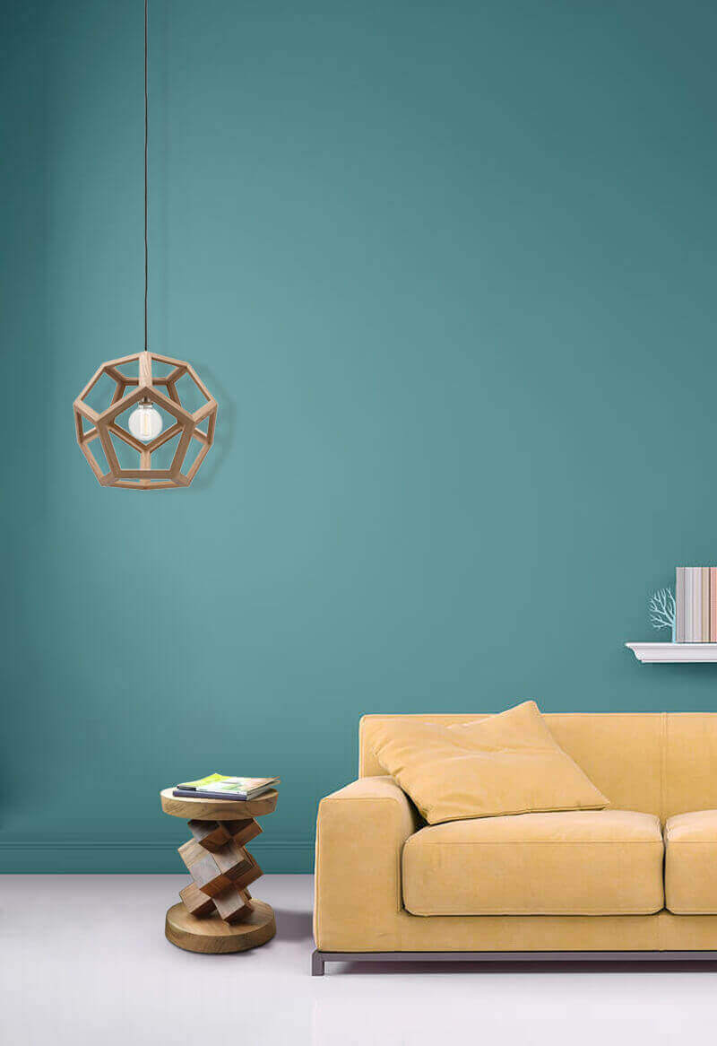 Haider International Peeta Hexagon Pendant Lamp And Unique Creative Wooden Table